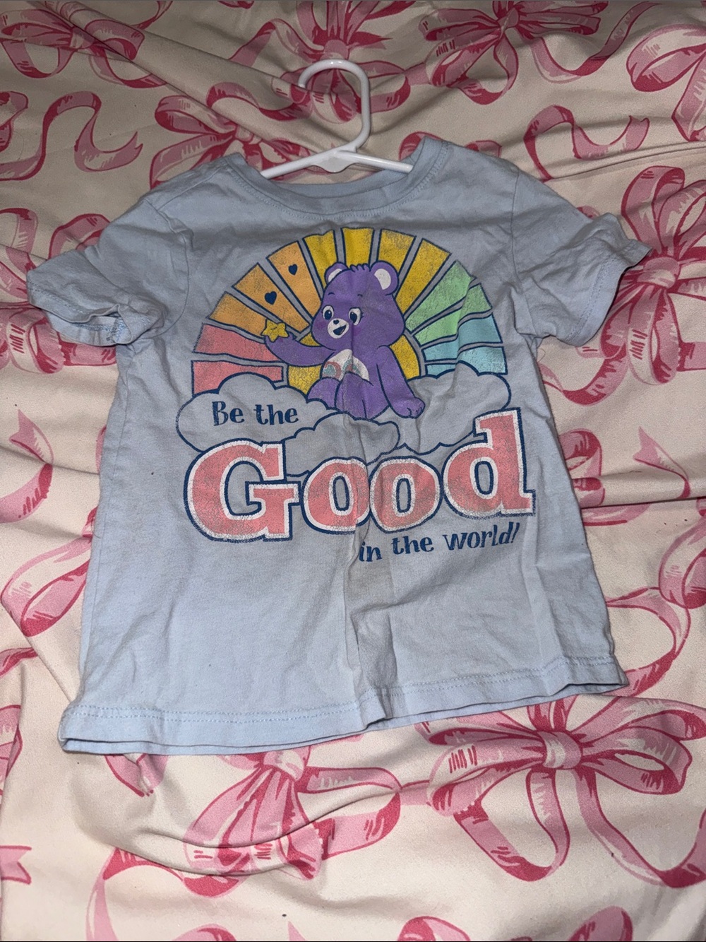 Kids Light Blue Care Bear Graphic Tee - Be the Good